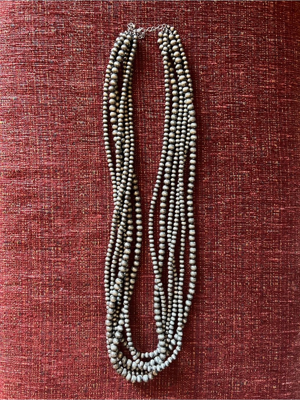 Multi-Strand Faux Navajo Pearl Bead Necklace